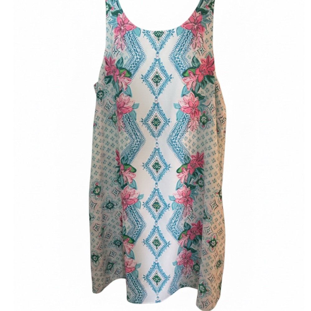 Lilly Pulitzer Pink and Blue Patterned Dress M